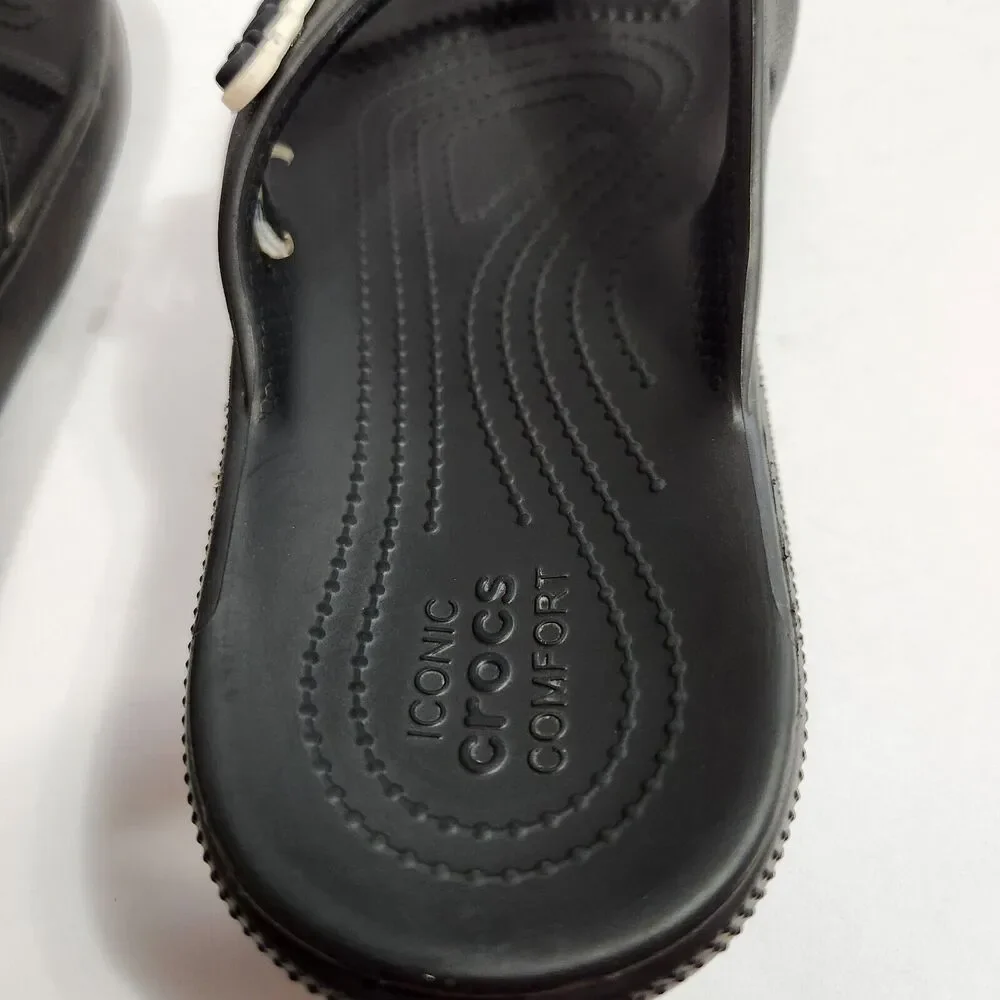 Iconic Crocs Comfort Black Sandals Size M 6 W 8